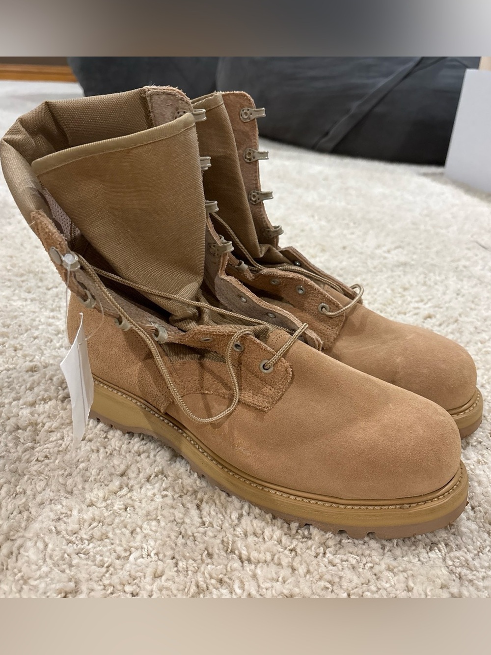 NWT Mondo PT USAF Military Desert Camo Combat Boots Genuine Leather Size 11.5W